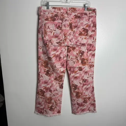 NWT Stitch Fix Liverpool Hannah Fray Hem Crop Jeans Pink Floral Size 12/31