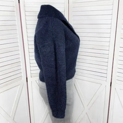 House Of Harlow 1960 Shimmer Sparkle Cardigan Sweater Set Navy Blue XL Chunky