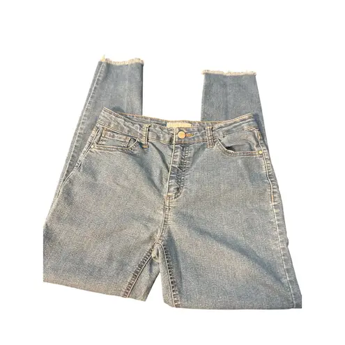 Tinseltown Skinny Jeans Light Blue Raw Hem Ankle Size 7/28 Womens Denim