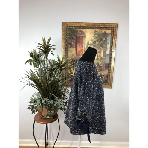 Charter Club Women’s Blue Knit Sweater Small 3/4 Sleeve with Ribbon Tie Detail