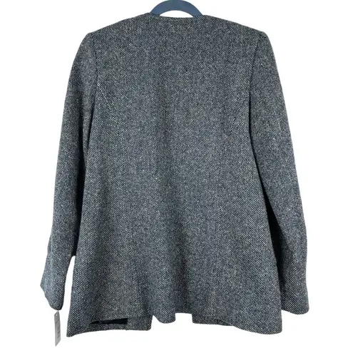 Pendleton Sz S NWT Women's Gray Blue Open Front Long Sleeve Wool Blazer