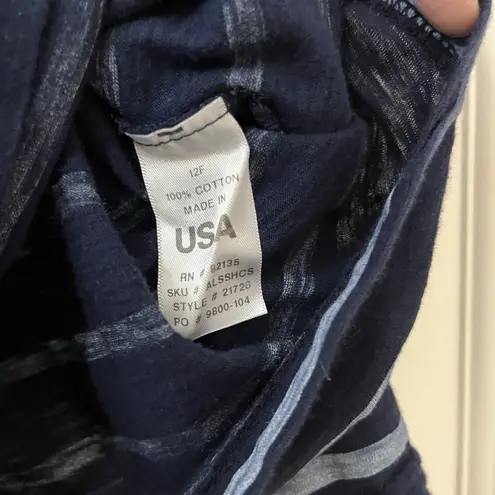 Fresh Produce Sz S 100% cotton Nautical Navy striped tunic hoodie FLAW