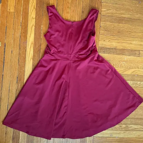 Grace Karin wine dress XL wedding guest bridesmaid twirly
