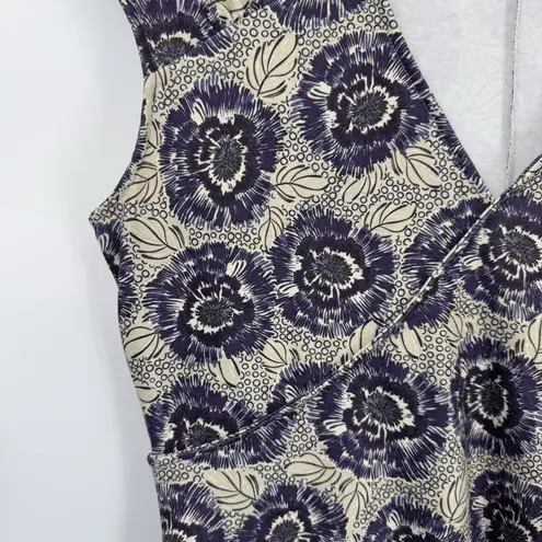 REI Athletic Hiking Dress Womens Medium Tan Purple Floral Print Zip Pocket