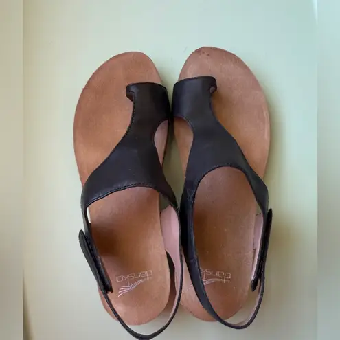 Dansko Reece Waxy Burnished Leather Sandal Stone Brown Grey EU 40 US 9.5-10