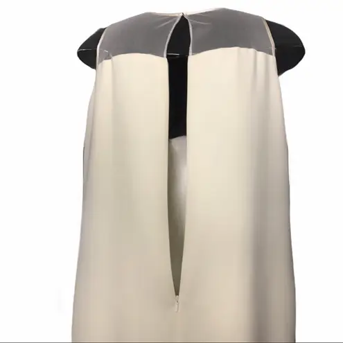 Ellen Tracy classic ivory sheath dress with embellished beaded neckline