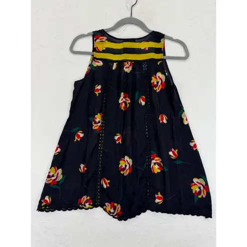 Johnny Was XS Tank Top Emily Floral Embroidered 100% cupra rayon MSRP $205