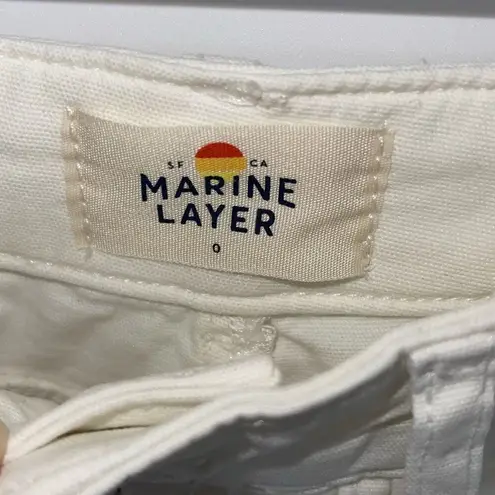 Marine layer Maya Slim Straight Crop Leg Utility Pant Painter White Size 0 NWT