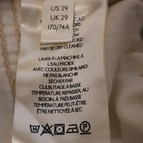 Pilcro Anthropologie Hyphen Floral Denim Shorts Womens Size 29 High Rise Cream