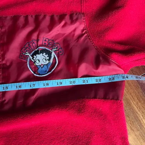 VINTAGE 2001 BETTY BOOP QUARTER ZIP FLEECE PULLOVER Red Size XL