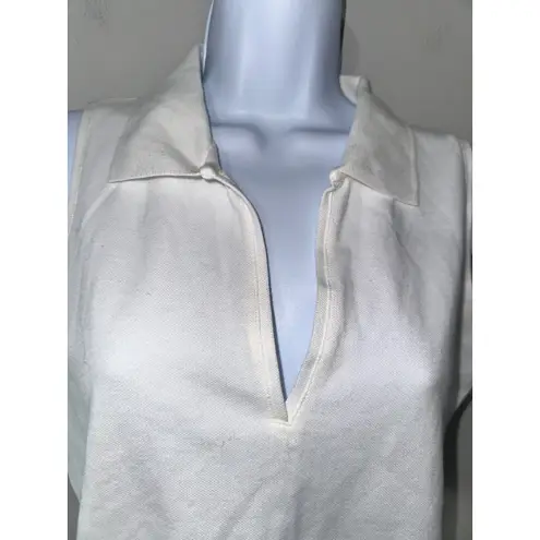 Northern Isles White Sleeveless Collar Tank Top Women's Size M Size M