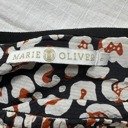 Marie Oliver Maxi Skirt Leopard Print Ruffle Hem Silk Bohemian Size 6