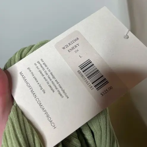 Mara Hoffman NWOT Light Green Stretchy Ribbed Emery Dress sz L