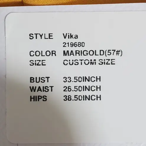 Azazie Vika Marigold Maxi Dress. Size: Custom Size