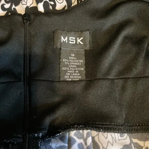 MSK Black and White Floral Mini Dress Size 16