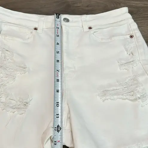 American Eagle  High Rise White Mom Jean Shorts Size 8