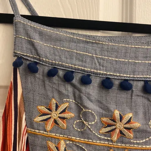 THML Striped Maxi Dress Stripe Chambray Americana Summer Vacation Beach Large