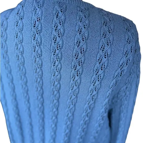 Vintage Blue Castleberry London NY  Cable-Knit Cardigan