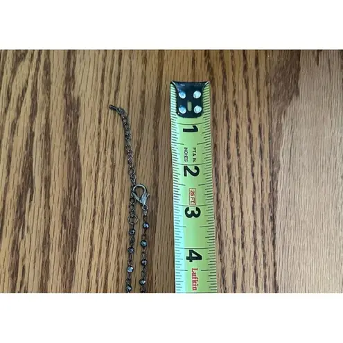 VINTAGE BLACK & WHITE SLICED AGATE PENDANT NECKLACE RESORT WEAR SUMMER