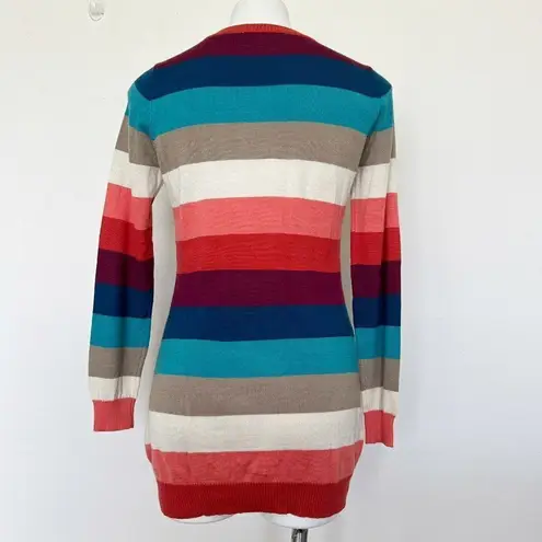 Vintage sheep hair dress sweater SMALL multi Long Sleeve comfy cozy crew neck Blue