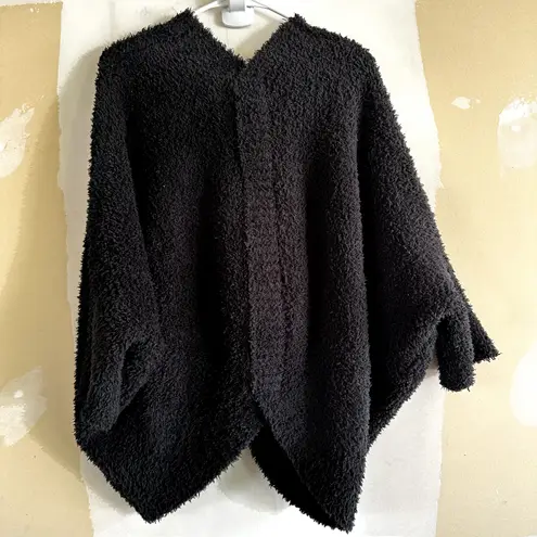 Barefoot Dreams Cozychic Shrug Knit Sweater Open Cozy Carbon Black L/XL