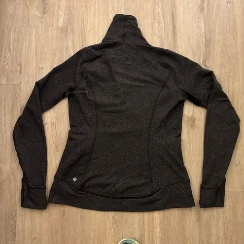 Lululemon  Think Fast Pullover size 10 Black Heathered Herringbone