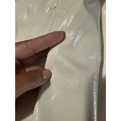 River Island Mini Skirt Women's 6 UK/2 US Cream Faux Leather NWOT