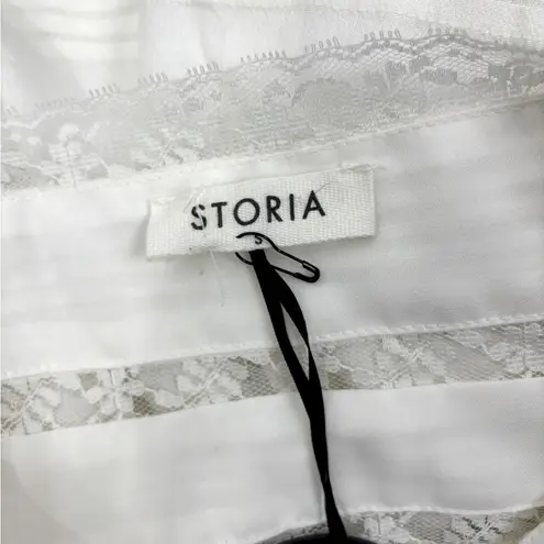 Storia  NWT White Lace Buttons Mini Babydoll Dress Women's Small