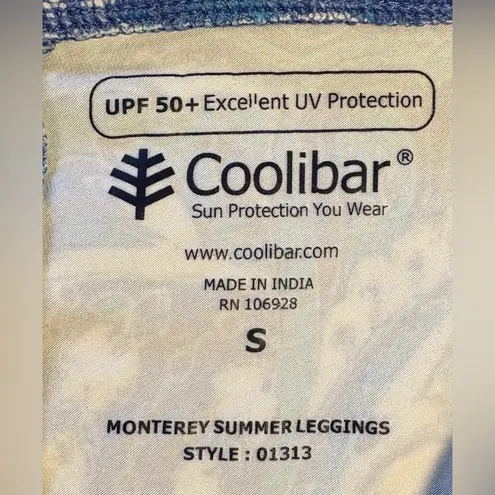 COOLIBAR Monterey Summer Leggings Morada Aqua Blue UPF 50+ Leggings Sz S