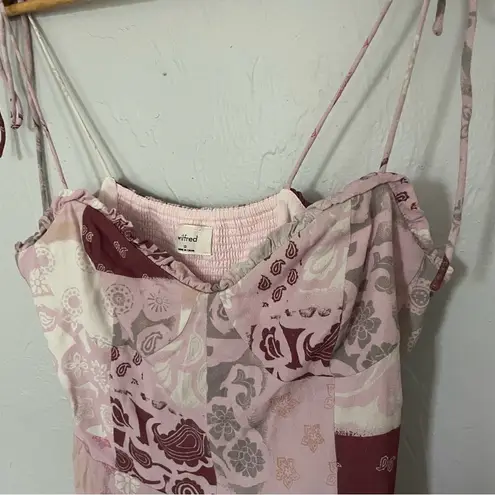 Wilfred Aritzia Soft Pink and Purple Patchwork Fable Dress sz 10