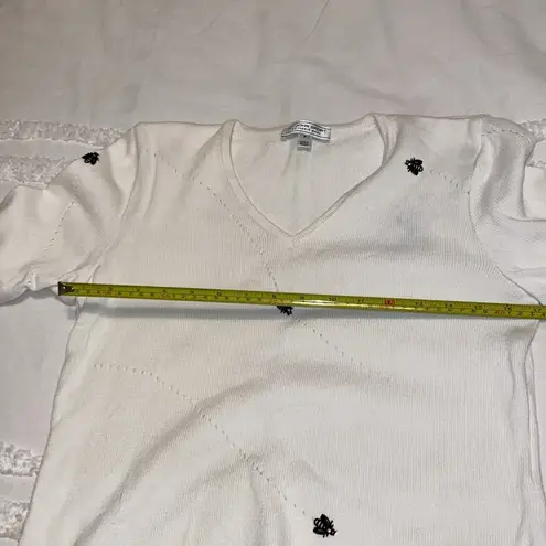 St. John Sport Butterfly Sweater White