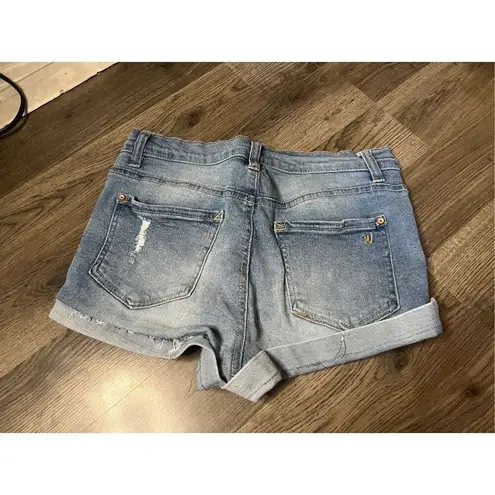 Wallflower The Sky High Curvy Fit Denim Shorts Woman’s Size 7 Blue