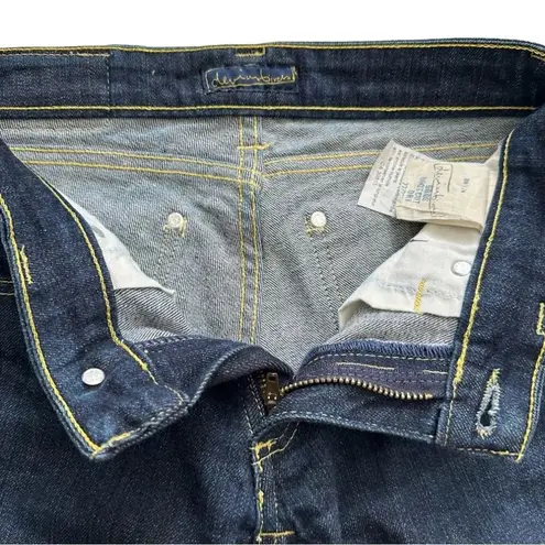 Devinbirds by Nudie Dark Wash Low Rise Birds Bootcut Dry Denim Jeans Size 27 Blue