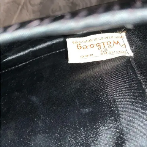 Vtg 1950’s Walborg Black Beaded Fold Over Envelope Clutch Formal Evening Event