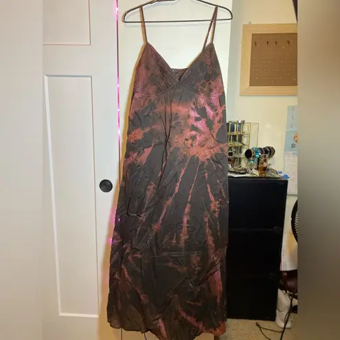 GAP Acid Wash Brown & Pink Cotton Sundress Size 16