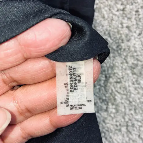 Ellen Tracy Womens 14 Black Sleeveless Sheath Dress With Gold Floral Detail