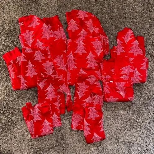 Carters red dotted tree matching Christmas pajamas family set