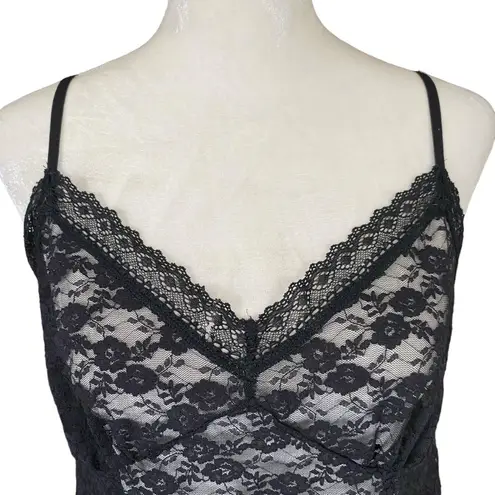 secret treasures Sleepwear women's medium 8-10 black lace lingerie chemise slip