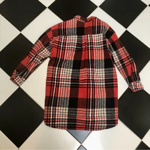 Scotch & Soda Plaid Shacket Oversized Button Down Shirt Jacket Red Black Grunge - Image 13