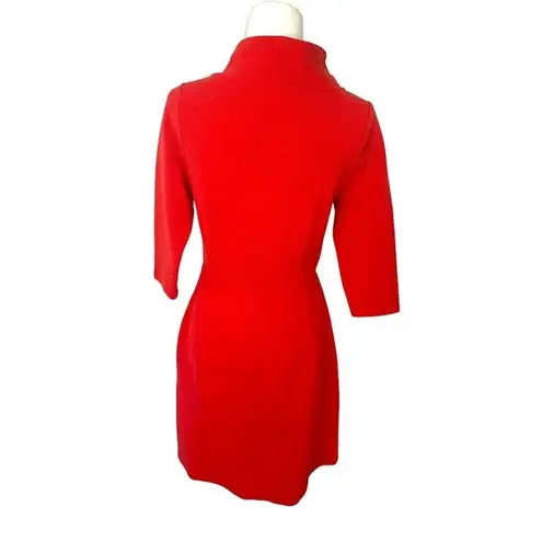 Boden Zoe Red Pepper Ponte Knit Funnel Cowl Mock Neck Sheath Dress Womens 8L Size 8