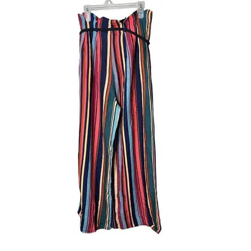 Farm Rio Anthropologie Striped Wide-Leg Pants Size S