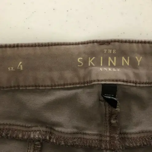 White House | Black Market  Jeans The Skinny Ankle Embroidered Zipper Brown 4