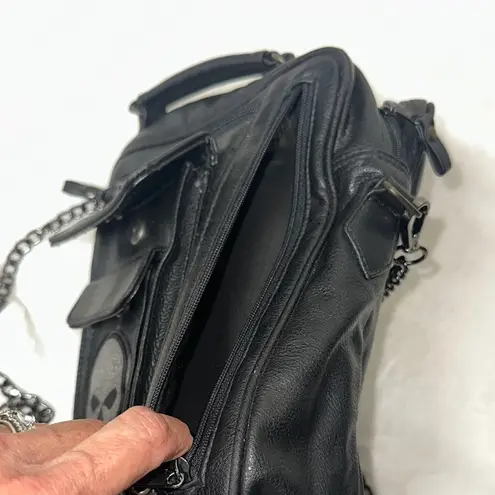 Black Crossbody Bag with Skull Design