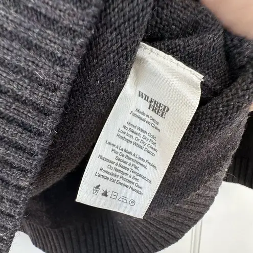 Aritzia Wilfred Free  Women's Dark Grey Black Charcoal Ribbed Wool Sweater‎ xs