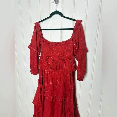 Spell And The Gypsy Collective Clementine Mermaid Off The Shoulder Dress NEW Red Size XL