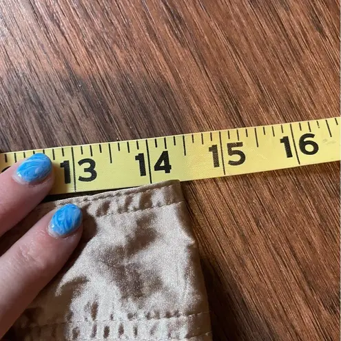 Y2K Satin Champagne Straight Leg Cargo Pants Sz 3 Gold