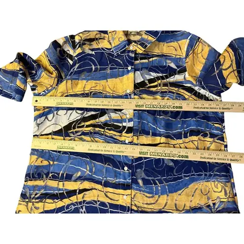 Allison Daley Women’s Blouse 22W | Abstract Print 3/4 Sleeve Button-Down