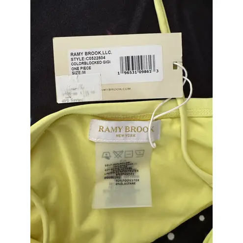 Ramy Brook NWT Color Blocked Gigi One Piece Tie Monokini Neon Swimsuit Medium