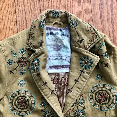 Buffalo David Bitton David Bitton Buffalo RARE Embroidered Collar V-neck Tan Jacket Women’s Size S