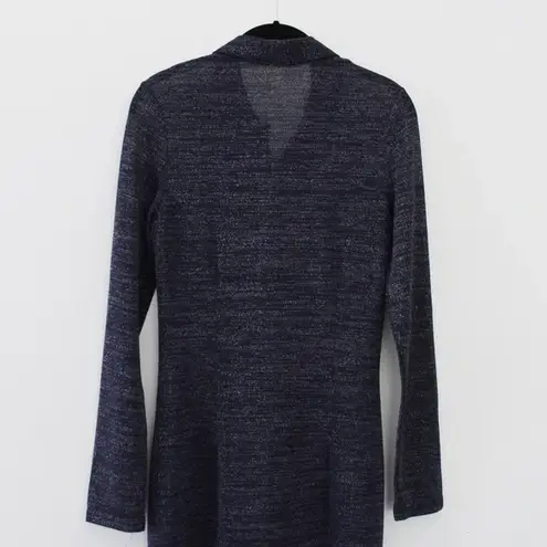 Suboo / Revolve Asha Metallic Lurex Ruched Midi Shirt Dress in Navy